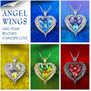 NEWNOVE Angel Wings Love Heart Necklaces for Women, Jewelry Gifts for Her on Mother's Day, Valentine's Day, Anniversary, Birthday Gifts for Women Girls 